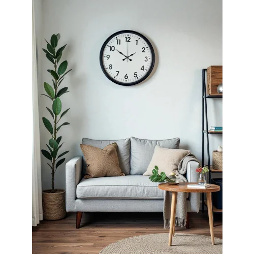 Mey İthalat® 36 Cm Siyah Duvar Saati