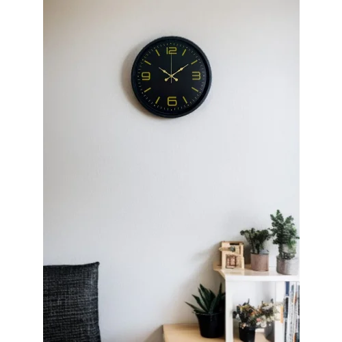Mey İthalat® 36 Cm Siyah Modern Duvar Saati