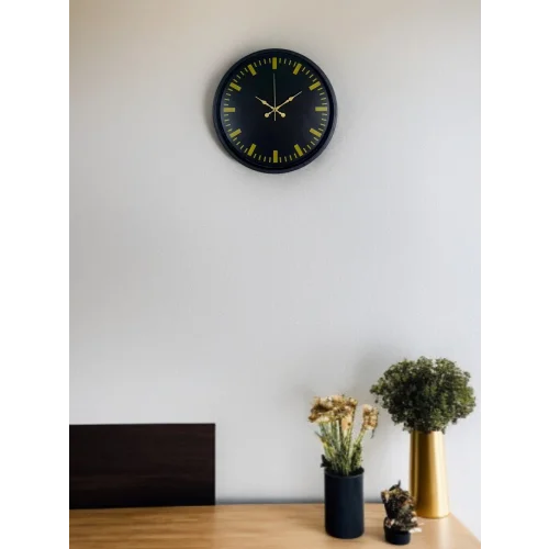 Mey İthalat® 36 Cm Siyah Şık Duvar Saati