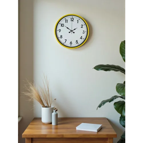 Mey İthalat® 36 Cm Standart Sarı Duvar Saati