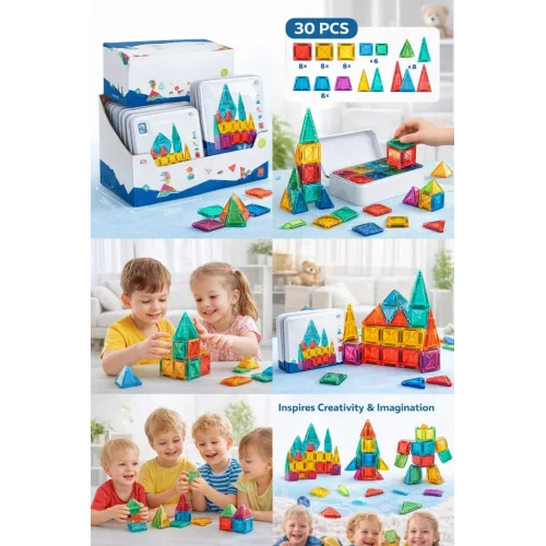 Mey İthalat® 3.75CM Mini Blok Metal Kutu 24 Parça