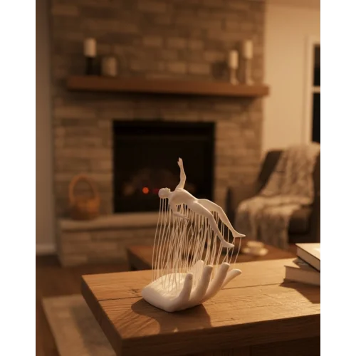 Mey İthalat® 3D El İnsan Figürü Beyaz İskandinav Tarzı Dekoratif Obje