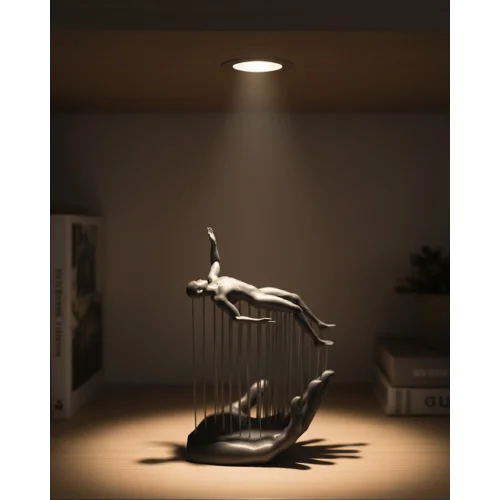 Mey İthalat® 3D El İnsan Figürü Gri Soyut Modern Dekoratif Biblo