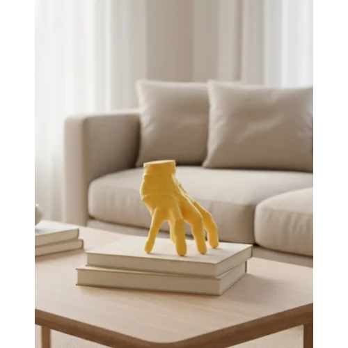 Mey İthalat® 3D Sarı El Tasarım Dekor 17x16 cm Konsol ve Şömine Üstü Aksesuar