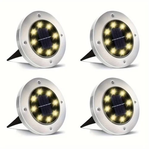 Mey İthalat® 4lü Solar Panelli Kazıklı Bahçe Aydınlatması