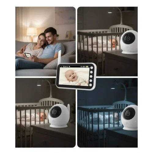 Mey İthalat® 4.5 İnç Ekranlı Gece Görüşlü Bebek Kamerası ve Monitörü