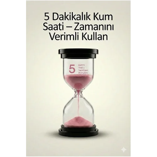 Mey İthalat® 5 Dakikalık Kum Saati Zamanlayıcı – PEMBE Dekoratif Masa Saati 4 Renk Seçeneği