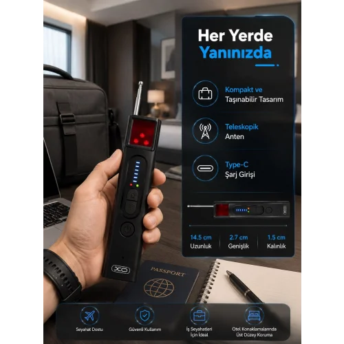 Mey İthalat® 5 Kademeli Hassasiyet Ayarlı Kablosuz Sinyal Dedektörü