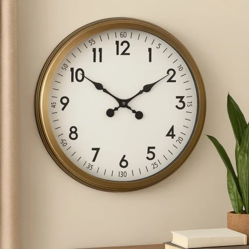 Mey İthalat® 60 cm Eskitme Metal Dekoratif Duvar Saati