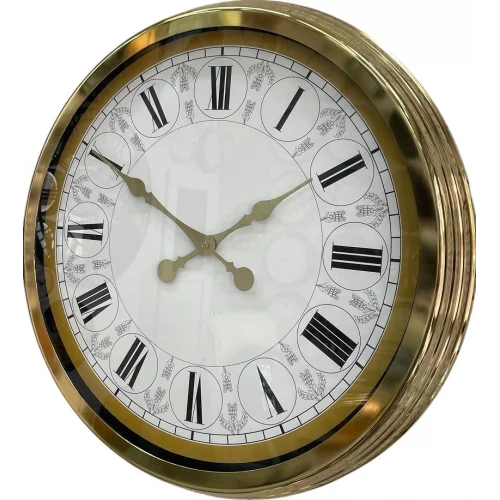 Mey İthalat® 60 cm Gold Metal Roma Rakamlı Duvar Saati