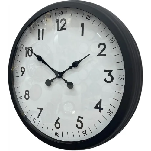 Mey İthalat® 60 cm Siyah Dekoratif Metal Duvar Saati