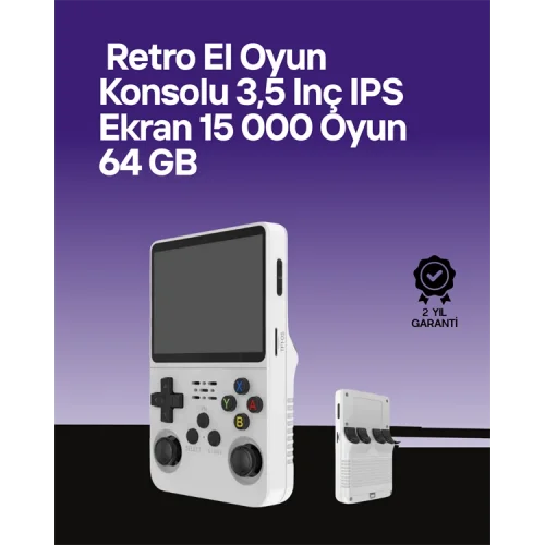 Mey İthalat® 64 GB Retro Oyun Konsolu – Çoklu Emülatör Desteği, Linux Tabanlı Açık Sistem