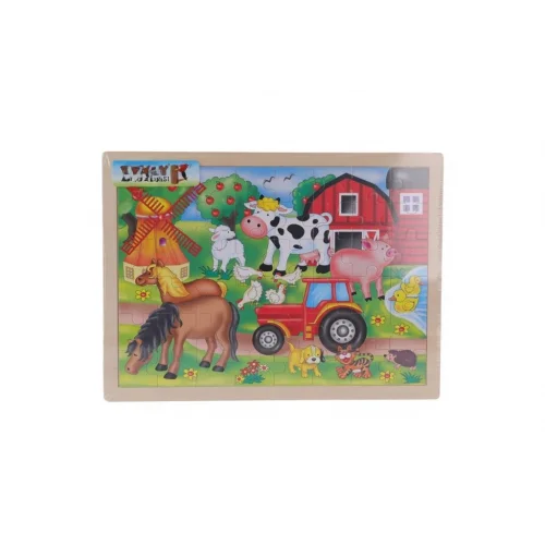 Mey İthalat® 6476 TAHTA PZL 48 ÇİFTLİK HAYVANLARI