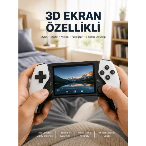 Mey İthalat® 64GB Hafızalı Emülatör Destekli Oyun Konsolu Yeni Nesil