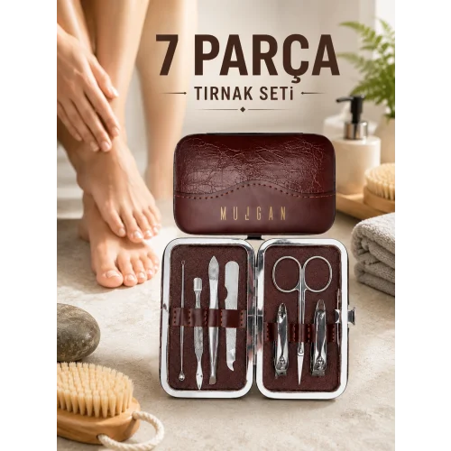 Mey İthalat® 7 Parça Çelik Manikür Pedikür Seti