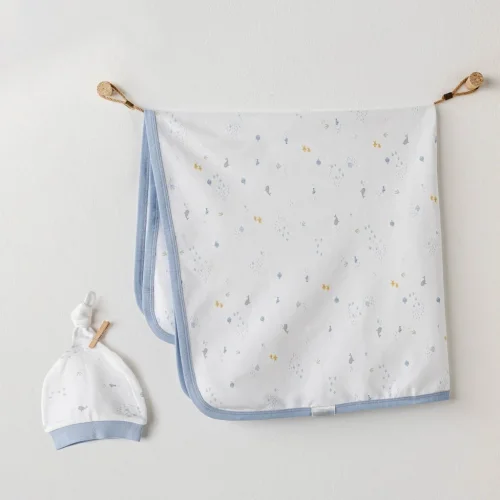 Mey İthalat® AC25606 Battaniye Şapka Takım White