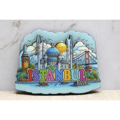 Mey İthalat® Ahşap İstanbul Temalı Magnet - Model 10