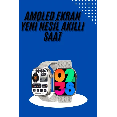 Mey İthalat® Akıllı Kol Saat Amoled Ekran Android ve İOS Uyumlu Arama Konuşma