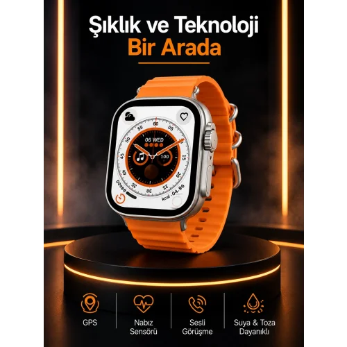 Mey İthalat® Akıllı Saat Android ve İOS Uyumlu 49 MM NFC Özelliği GPS Takibi Yeni Nesil