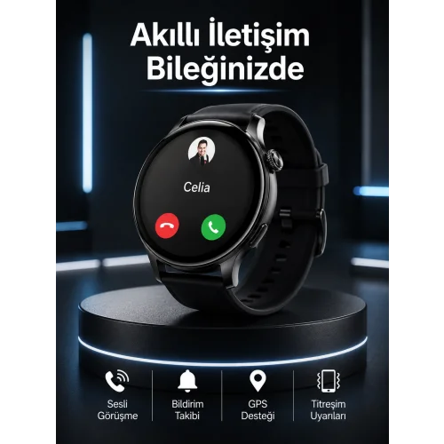 Mey İthalat® Akıllı Saat Bildirim Görme Amoled Ekran GPS Uyumlu Sesli Görüşme