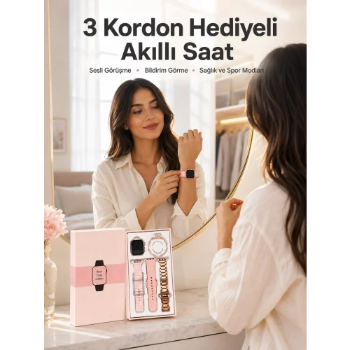 Mey İthalat® Akıllı Saat Bluetooth Bağlantılı Aksesuar Hediyeli GPS Takibi