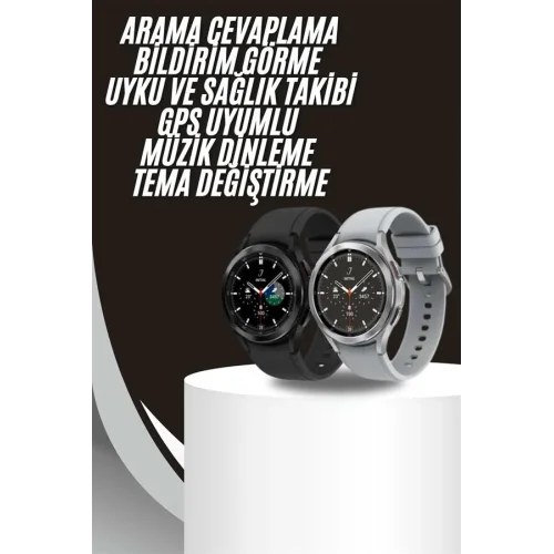 Mey İthalat® Akıllı Saat Bluetooth Bağlantılı Yuvarlak Ekran Plastik Kordonlu