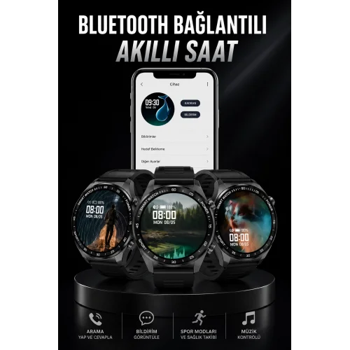 Mey İthalat® Akıllı Saat GPS VE NFC Özelliği Sesli Görüşme Dokunmstik Ekran