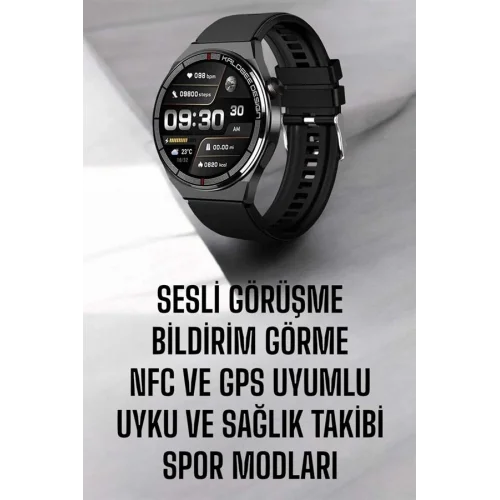 Mey İthalat® Akıllı Saat Nabız Sensörlü Bildirim Görebilen Spor Modları GPS Takibi