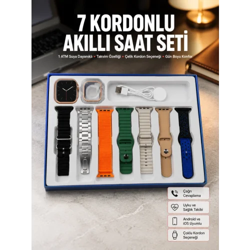 Mey İthalat® Akıllı Saat Unisex Akıllı Saat Çoklu Kordon Seçeneği Çelik Kordon Plastik Kordon Yeni Nesil