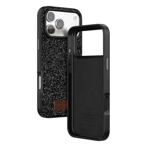 Mey İthalat®  Apple iPhone 17 Pro Max Bright Simli Kapak - Siyah