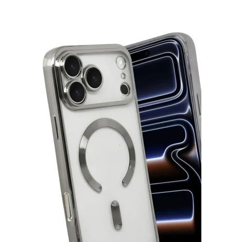 Mey İthalat®   iPhone 17 Pro Max Kross Magneticsafe Kapak - Gümüş