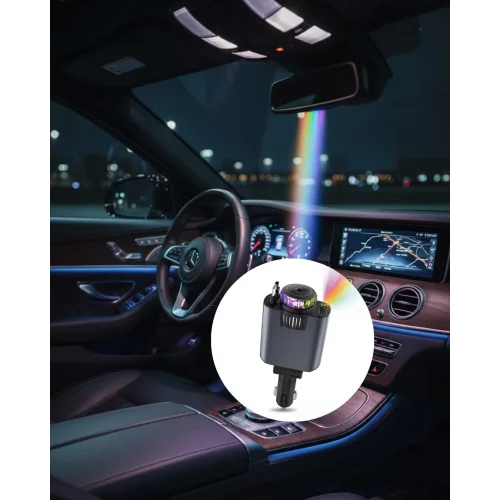 Mey İthalat® Araç İçi Çok Fonksiyonlu Şarj Cihazı Hava Nemlendirici Aroma ve Yıldız Işık