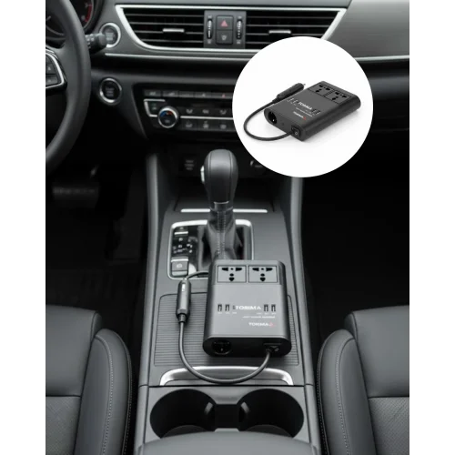 Mey İthalat® Araç İçin 12V 24V Güç Dönüştürücü 220V Priz ve USB Portlu