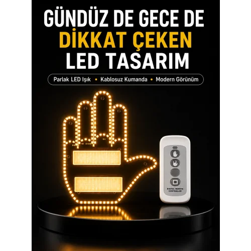 Mey İthalat® Araç İçin Eğlenceli LED El İşareti Işığı