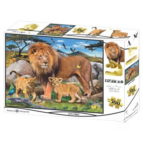 Mey İthalat® Aslan Ailesi 500 Parça Yetişkin Puzzle