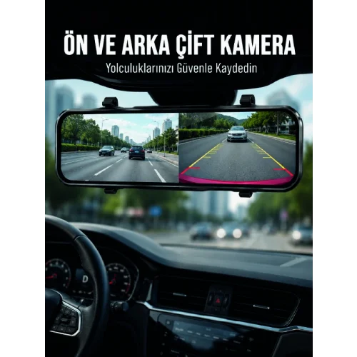 Mey İthalat® Ayna Carplay Dokunmatik Araç Multimedya Ekranı Ön Arka Kameralı
