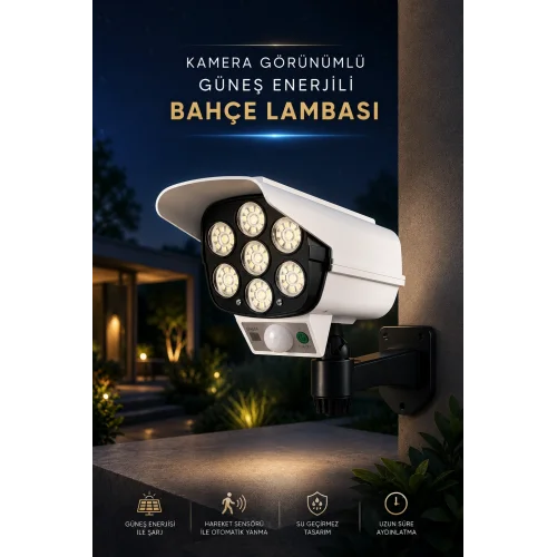Mey İthalat® Bahçe Aydınlatması Hareket Sensörlü Led Aydınlatma Kamera Görünümlü