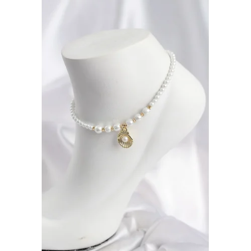 Mey İthalat® Beyaz İnci İstiridyeli Model Halhal
