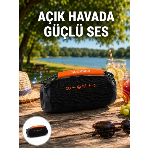 Mey İthalat® Bluetooth 5.1 Kablosuz Hoparlör Derin Bas RGB Işıklı Yeni Nesil