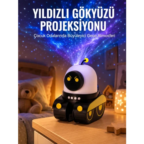 Mey İthalat® Bluetooth Bağlantılı Yüksek Çözünürlüklü Galaksi Projektör Yeni Nesil