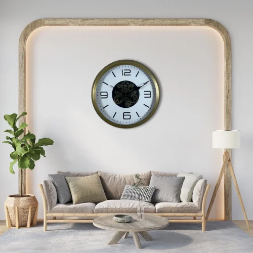 Mey İthalat® Bronze Motion 60 Cm Çarklı Duvar Saati