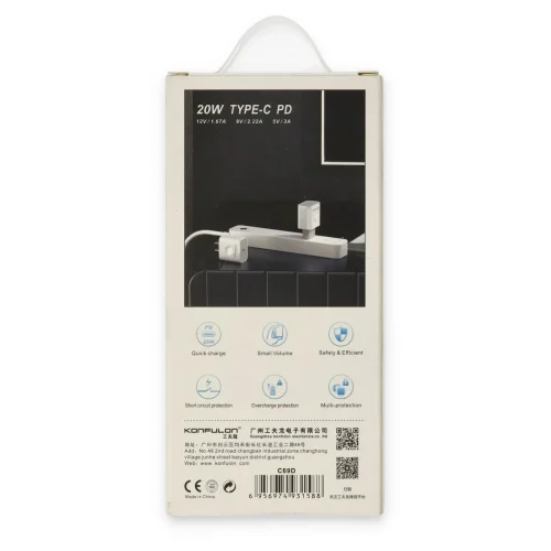 Mey İthalat®  C69D 20W Type-C Çıkışlı PD Şarj Cihazı