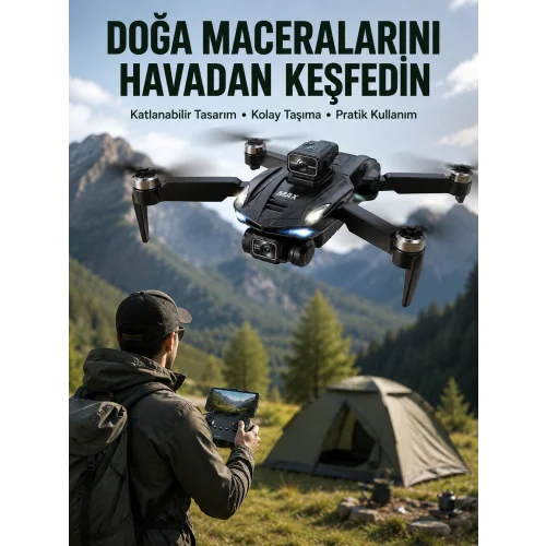 Mey İthalat® Canlı Görüntü Aktarımlı Çift Kameralı Uzaktan Kumandalı Drone