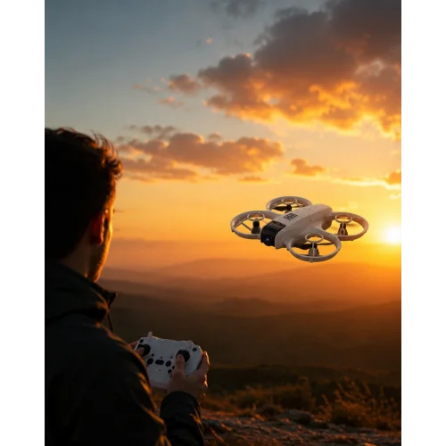 Mey İthalat® Çift Bataryalı Kameralı Mini Drone Işıklı Akıllı Uçuş Sistemi