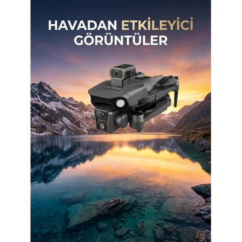 Mey İthalat® Çift Kameralı GPS Drone Geniş Açılı Havadan Görüntüleme Sistemi