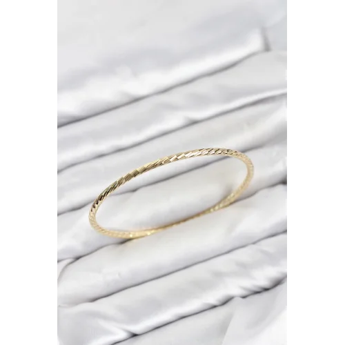 Mey İthalat® CM Gold Renk Lazer Kesim Model 65 mm Bilezik
