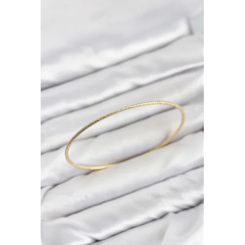 Mey İthalat® CM Gold Renk Simli Model 65 mm Bilezik