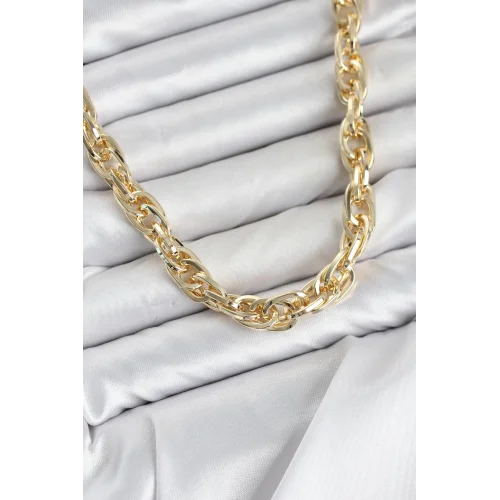 Mey İthalat® CM Kalın Burgu Model Gold Renk 60 cm Kadın Kolye
