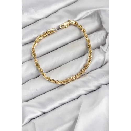 Mey İthalat® CM Singapur Model Zincir Gold Renk Kadın Bileklik