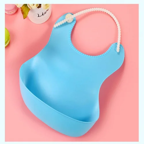 Mey İthalat® Çocuk Bebek Mama Önlüğü Dökülme Engelleyici Bükülebilir Mavi